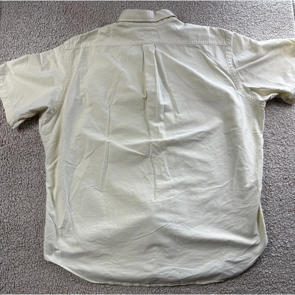 Ralph Lauren Shirt Mens 2XL Butter Yellow Button Down Classic Fit Detailed Pony
